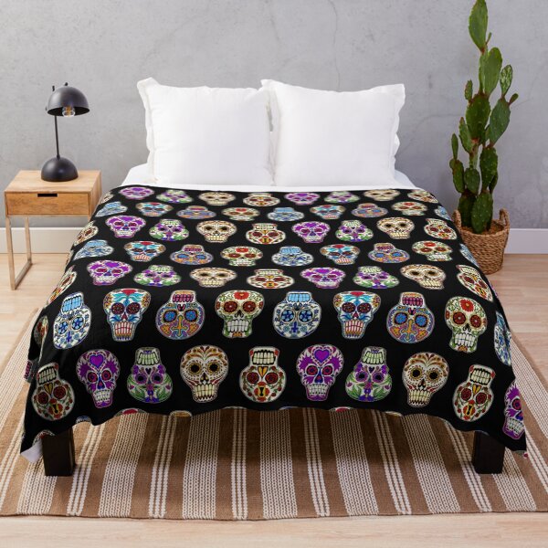 Item preview, Sugar Skulls on black designed and sold by Salt & Keep.