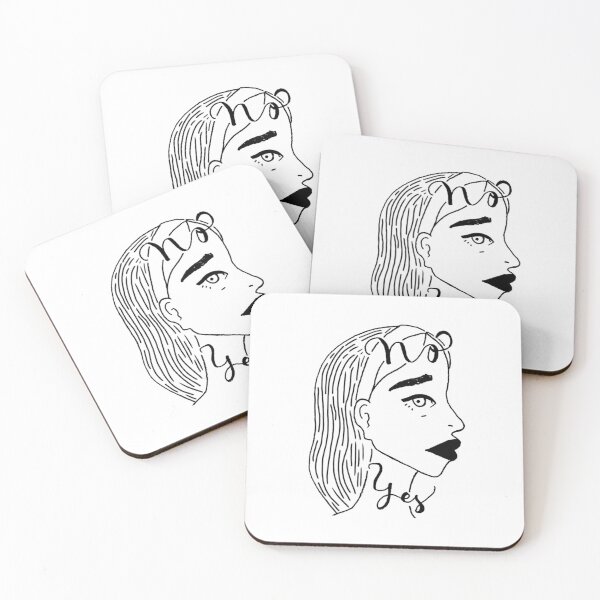 Item preview, Minimalist BNW Yes or No Girl Sketch designed and sold by aaalou.