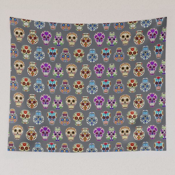 Item preview, Sugar Skulls on Gray designed and sold by Salt & Keep.