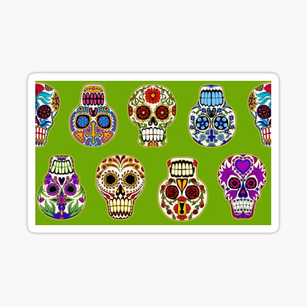 Item preview, Sugar Skulls on Green designed and sold by Salt & Keep.