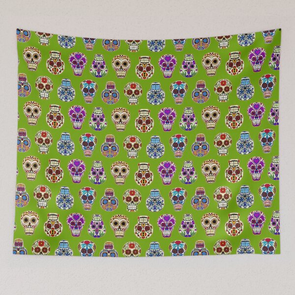Item preview, Sugar Skulls on Green designed and sold by Salt & Keep.