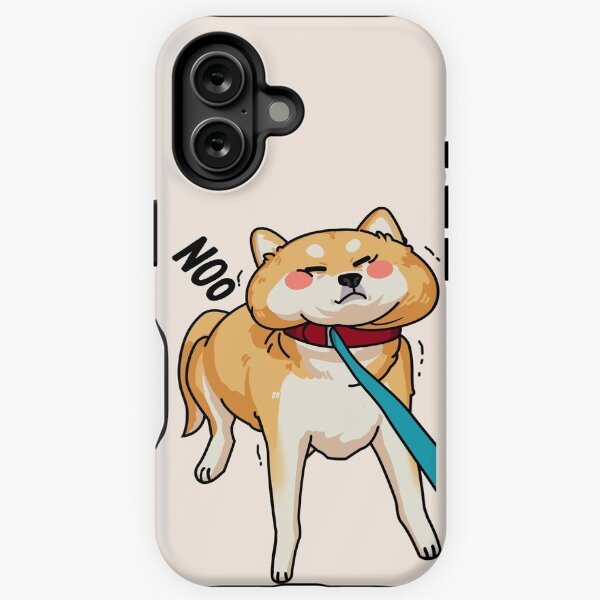 Vista previa del artículo con la obra «Shiba Inu tira de la correa», diseñado y vendido por WonderDrawer.