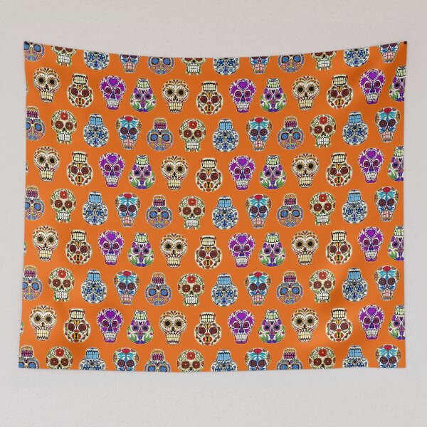 Item preview, Sugar Skulls on Orange designed and sold by Salt & Keep.