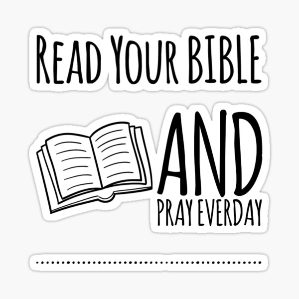 Read Your Bible Everyday, Christian Typography - Read Your Bible - Sticker