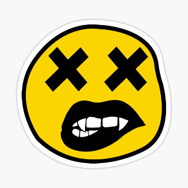 X Eyes Smiley Vampir Sticker By Stickerape Redbubble