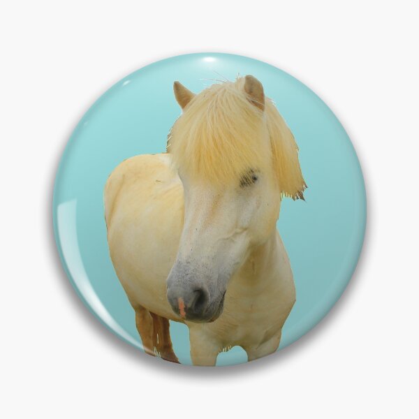 Item preview, white icelandic horse on limpet shell background designed and sold by AHELENE.