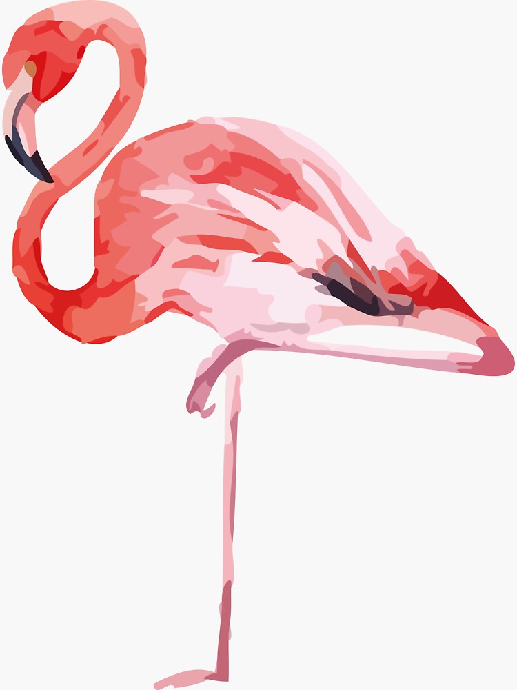 Watercolor Standing Flamingo by doriens
