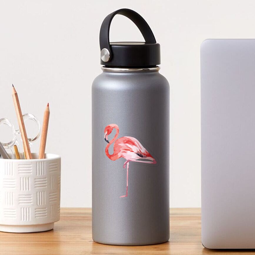 Watercolor Standing Flamingo Sticker