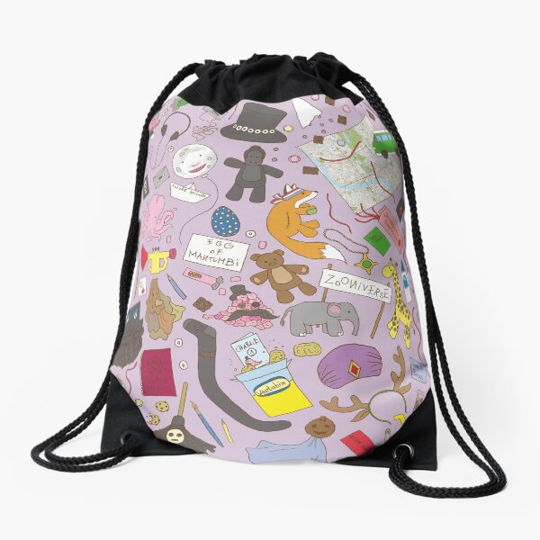 Boosh pattern purple Drawstring Bag