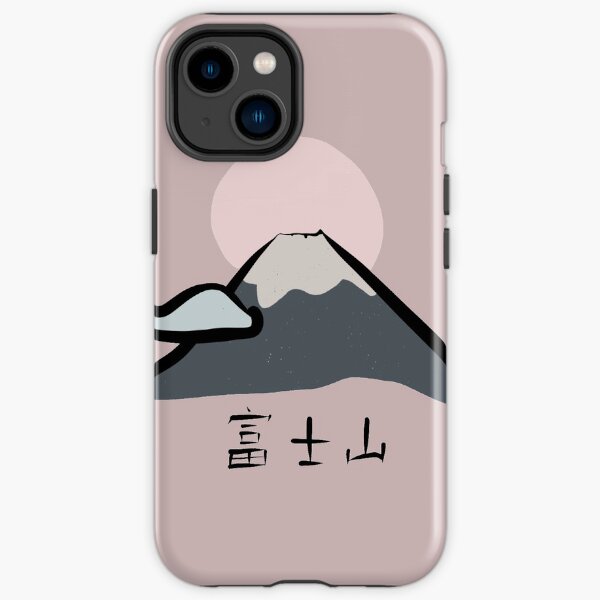 Símbolo de Japón. Un gran recuerdo o regalo para los fanáticos de Japón con el nombre "monte Fuji" en letras japonesas Funda resistente para iPhone