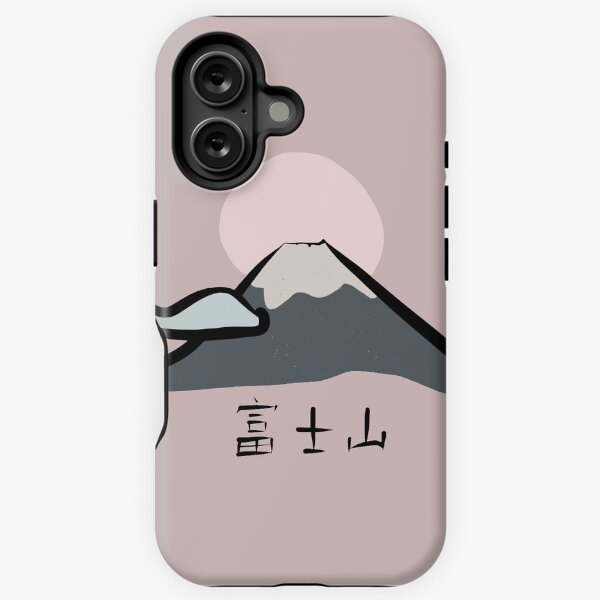 Símbolo de Japón. Un gran recuerdo o regalo para los fanáticos de Japón con el nombre "monte Fuji" en letras japonesas Funda resistente para iPhone