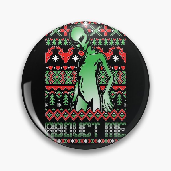 Item preview, Abduct Me - Funny Roswell Aliens - UFO Abduction Ugly Christmas Style - Festive Xmas Cryptid Pattern designed and sold by NatIntrovertSoc.