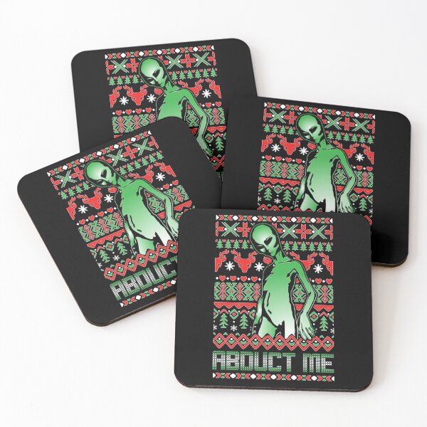 Item preview, Abduct Me - Funny Roswell Aliens - UFO Abduction Ugly Christmas Style - Festive Xmas Cryptid Pattern designed and sold by NatIntrovertSoc.