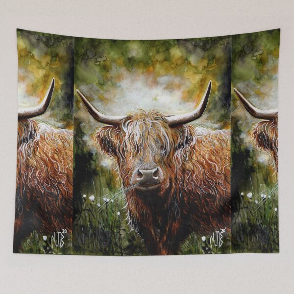 Item preview, Highland Cow Cattle Portrait designed and sold by BeardedBeserker.