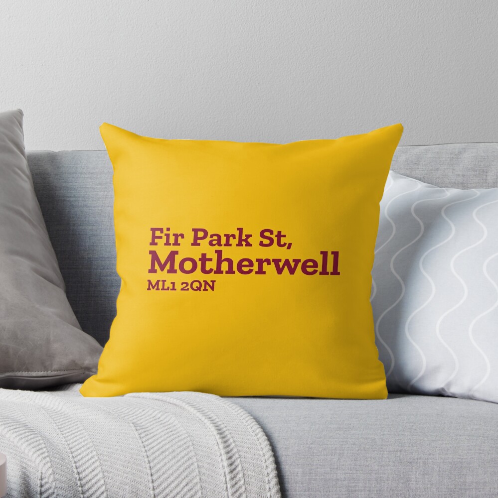 Buy Now Motherwell Stadium Address Throw Pillow by The Chuck Wagon TP-WHEA8WN3