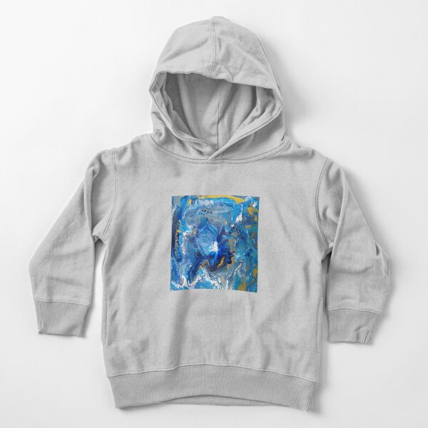 Supernova Ocean (Balloon-dip Acrylic Pour) Toddler Pullover Hoodie