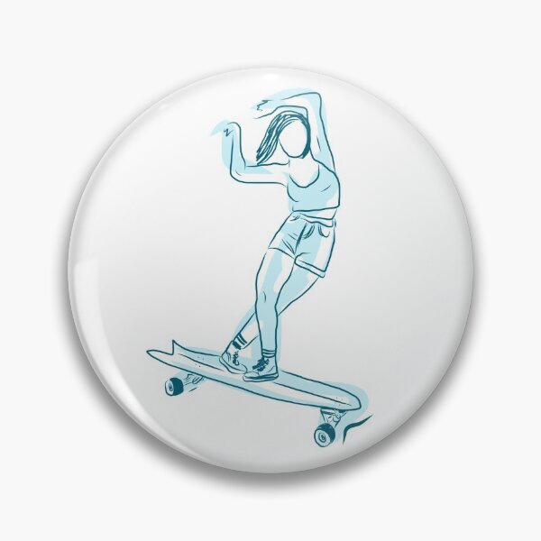 Item preview, Skateboarding longboard woman minimalist design tricks  designed and sold by Tropical Blood.