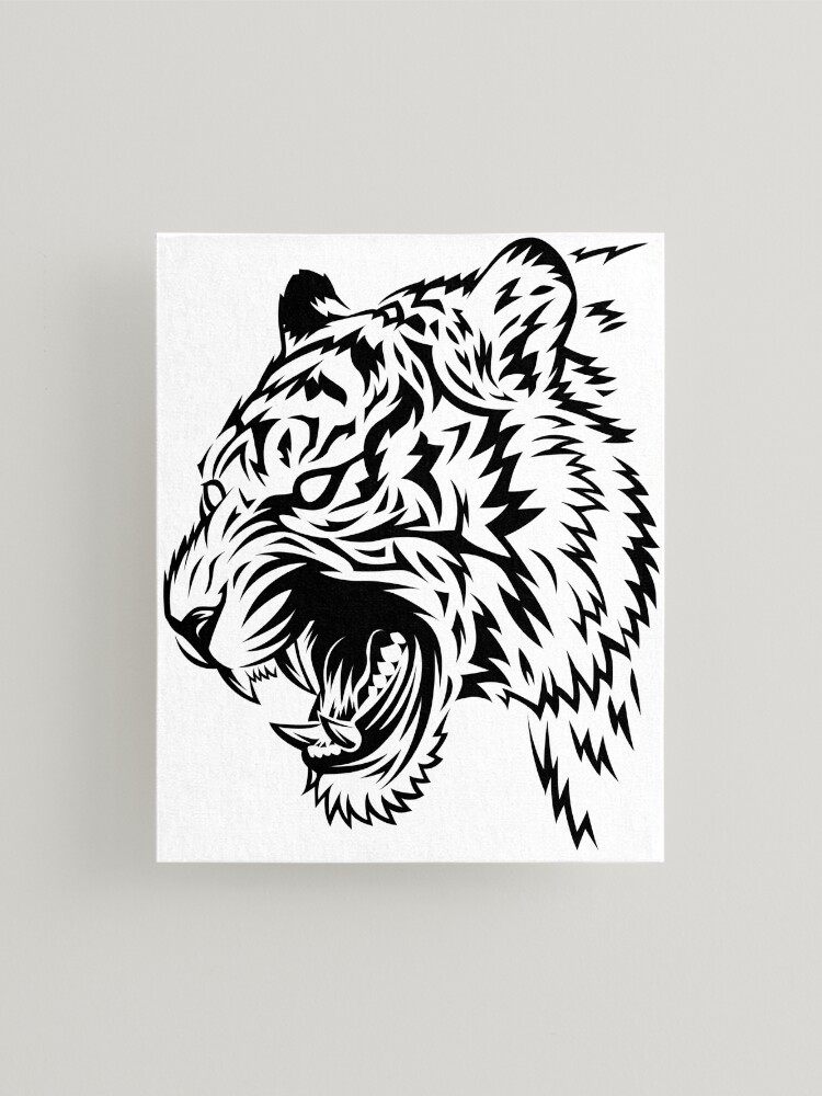 Big Face Tribal White Tiger T-Shirt