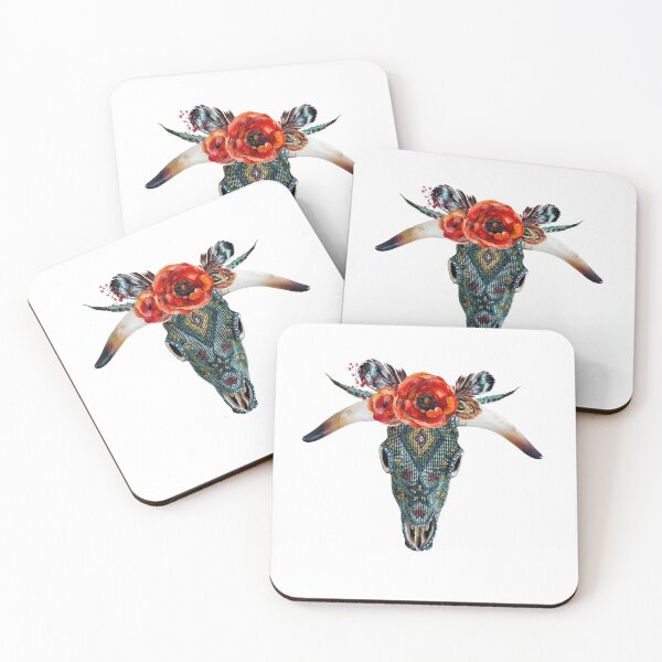 Item preview, Bull skull, Floral Skull, Skull Bull, Floral designed and sold by Khalu.