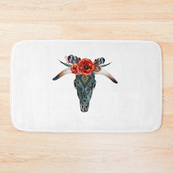 Item preview, Bull skull, Floral Skull, Skull Bull, Floral designed and sold by Khalu.