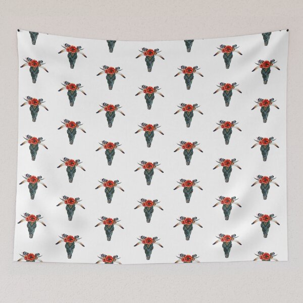 Item preview, Bull skull, Floral Skull, Skull Bull, Floral designed and sold by Khalu.
