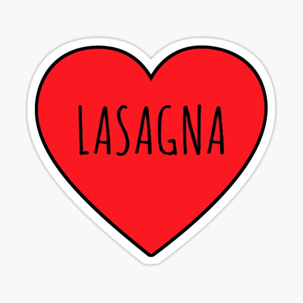 Vista previa del artículo con la obra «Amo el corazón de lasaña», diseñado y vendido por Vanover Designs.