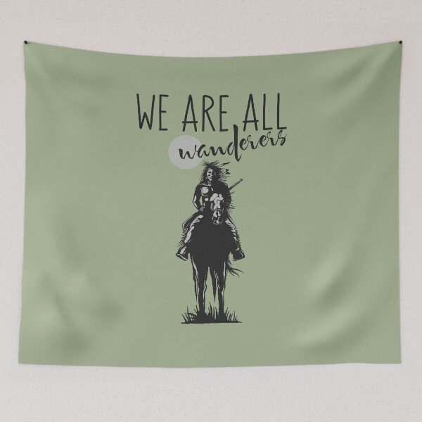 Item preview, We Are All Wanderers Proud Native American Riding a Horse designed and sold by MarOlv.