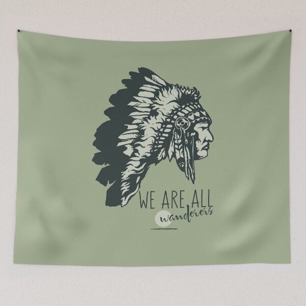 Item preview, We Are All Wanderers Proud Native American Illustration designed and sold by MarOlv.