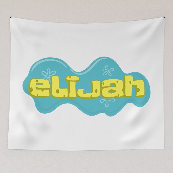 Item preview, Nombre de niño Elijah en estilo de dibujos animados de Bob Esponja designed and sold by Space-Bug.