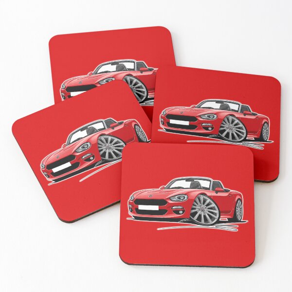 Item preview, Fiat 124 Spider Red designed and sold by Yeomans Cartoons.