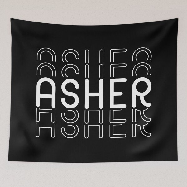 Item preview, Name Asher in Black and White Style designed and sold by Time-is-Money.
