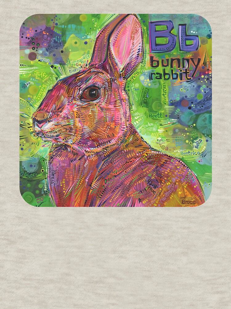 Thumbnail 7 of 7, Classic T-Shirt, B Is for Bunny Rabbit designed and sold by gwennpaints.