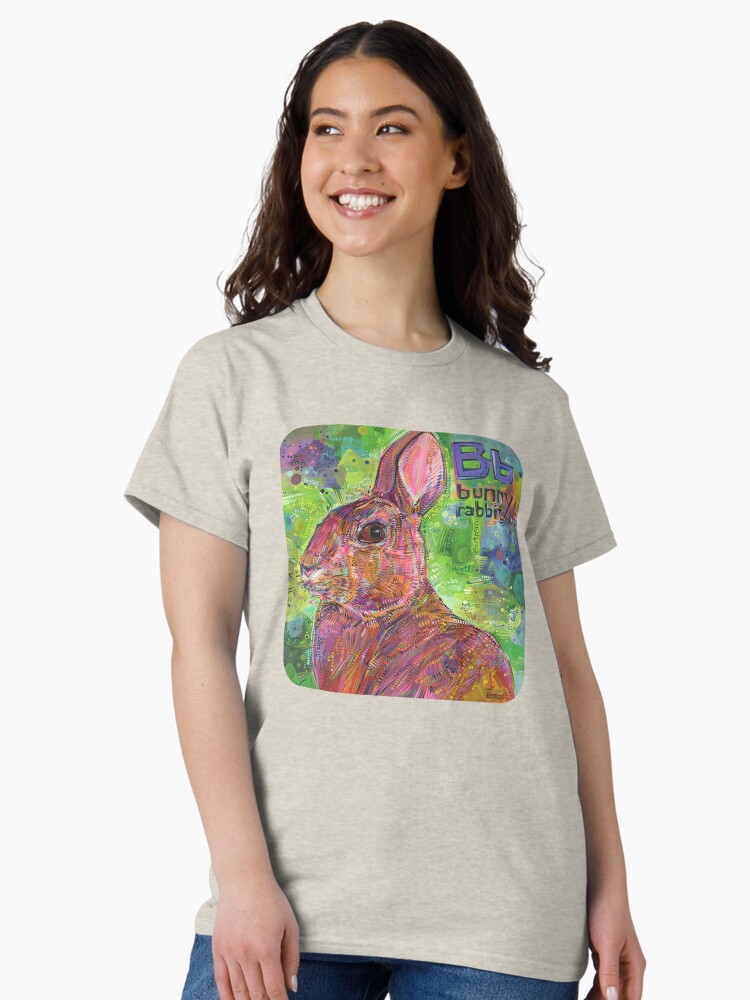 Thumbnail 2 of 7, Classic T-Shirt, B Is for Bunny Rabbit designed and sold by gwennpaints.
