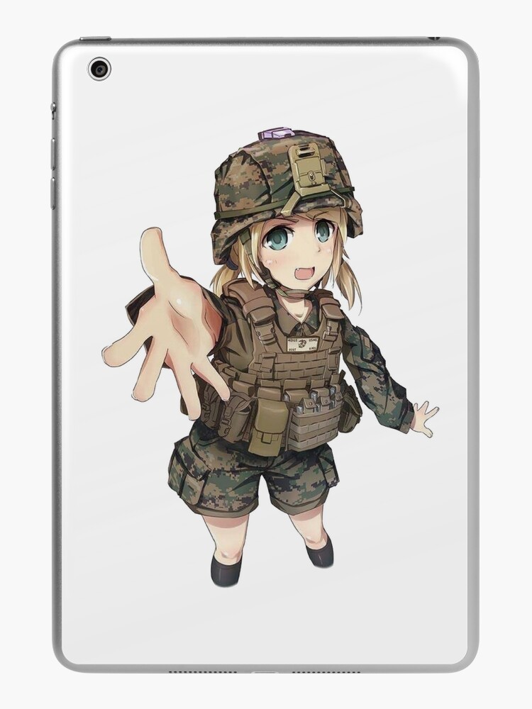 Anime Girl Wearing Army Uniform Vector T Graphic by jellybox999 · Creative  Fabrica