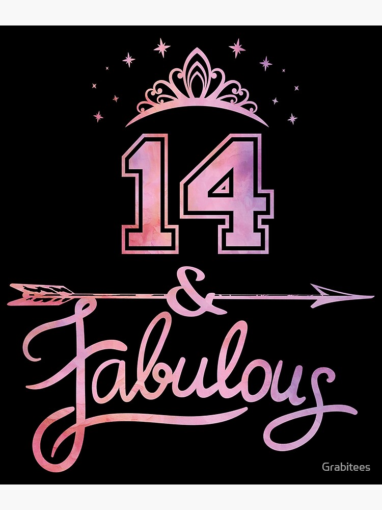 Carte Postale Filles 14 Ans Et Fille Fabuleuse 14e Conception D Anniversaire Par Grabitees Redbubble