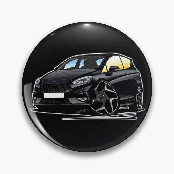 Item preview, Ford Fiesta ST (Mk8) Black - Caricature Car Art designed and sold by Yeomans Cartoons.