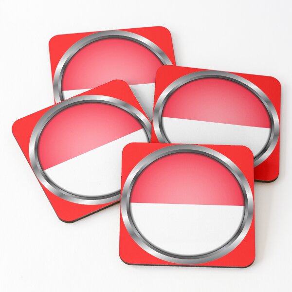 Item preview, Indonesia Flag Round Metal Frame designed and sold by mattpanta.