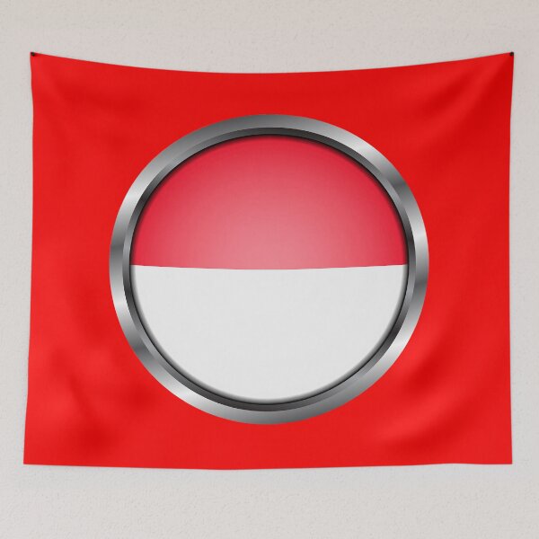 Item preview, Indonesia Flag Round Metal Frame designed and sold by mattpanta.