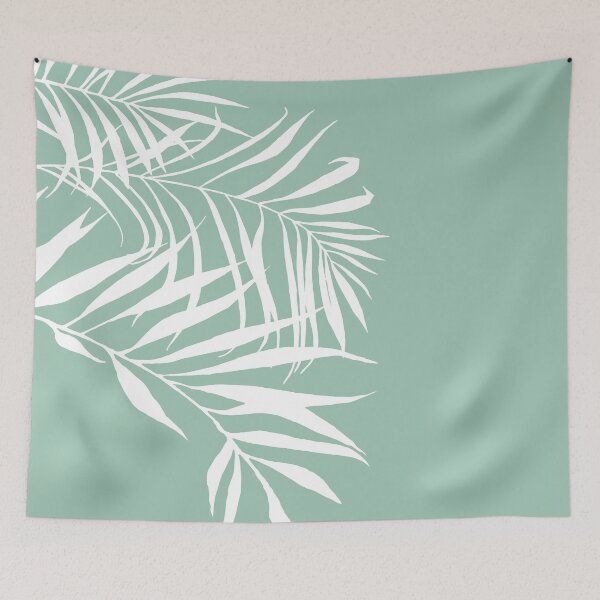 Item preview, Hawaii, Tropical, Palm Leaves, Aqua and White designed and sold by meggydesigns.