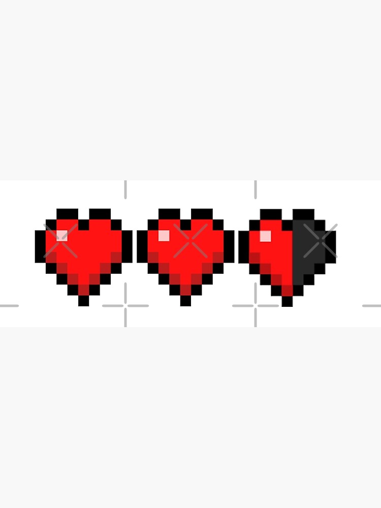 Minecraft Pixel Hearts Health Bar Art Print By Tumblestwo Redbubble