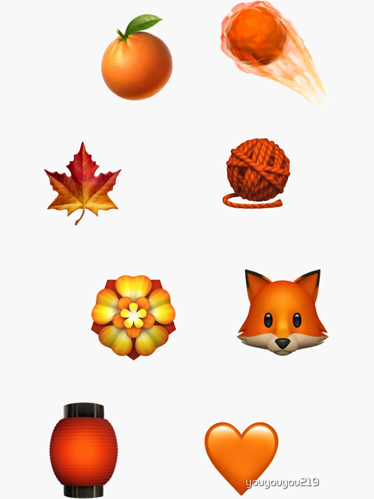"Orange emoji sticker pack" Sticker for Sale by youyouyou219 Redbubble