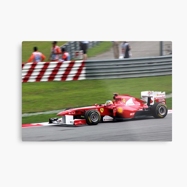 Fernando Alonso in his Ferrari Metal Print
