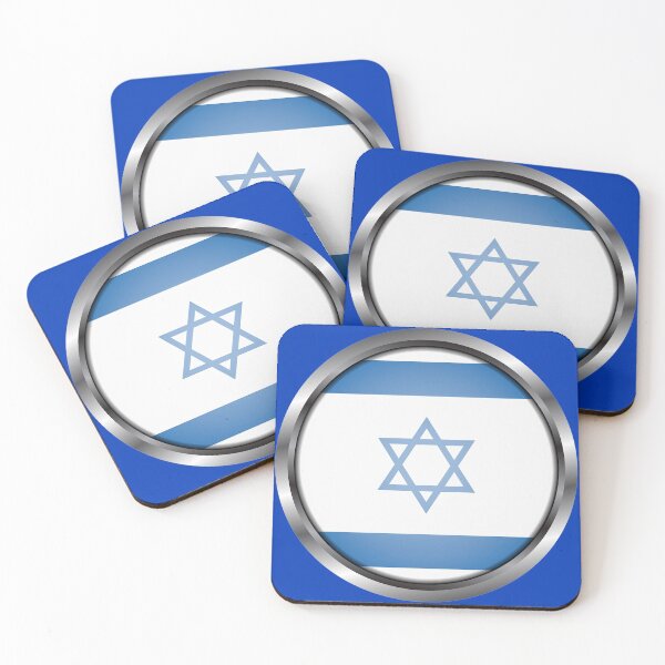Item preview, Israel Flag Round Metal Frame designed and sold by mattpanta.