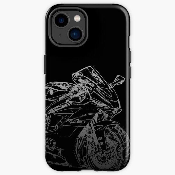 Yamaha YZF R6 crayon silhouette moto sport vélo superbike Coque antichoc iPhone