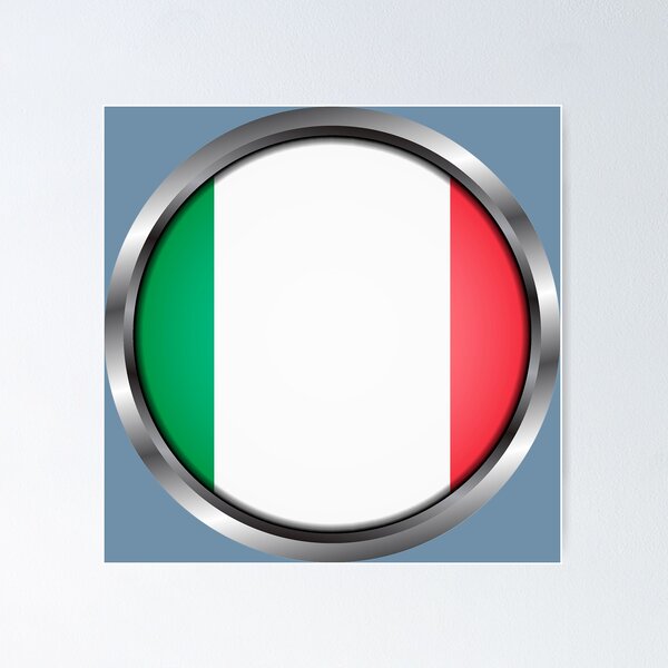 Item preview, Italy Flag Round Metal Frame designed and sold by mattpanta.