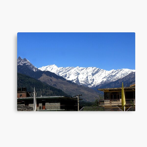 Snow melts at the Himalayas Canvas Print
