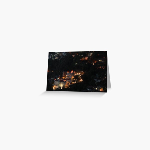 Shimla at Night, Himalayas, India Greeting Card