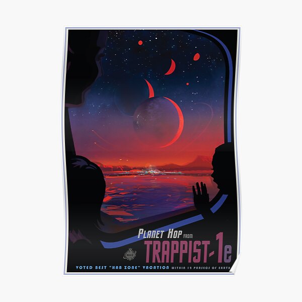 PLANET HOP From TRAPPIST-1e 40 Light Years From Earth NASA JPL Visions of the Future Space Travel  Poster