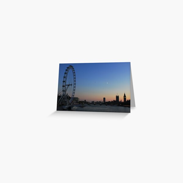 London Eye, Big Ben and Westminster Bridge, London Greeting Card
