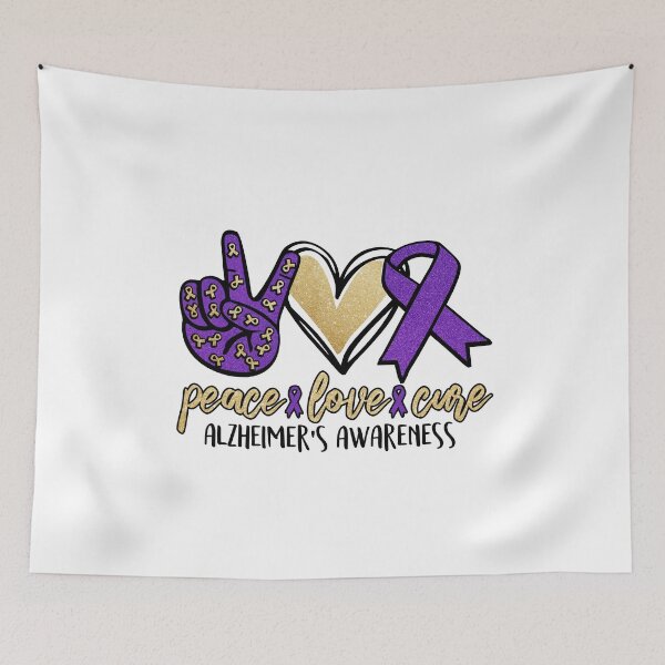 Item preview, Peace Love Cure, Alzheimer Awareness designed and sold by Khalu.